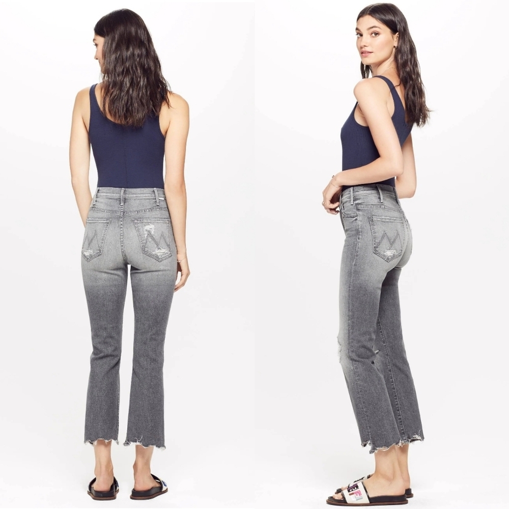 MOTHER Hustler Crop Step Chew Denim Jeans